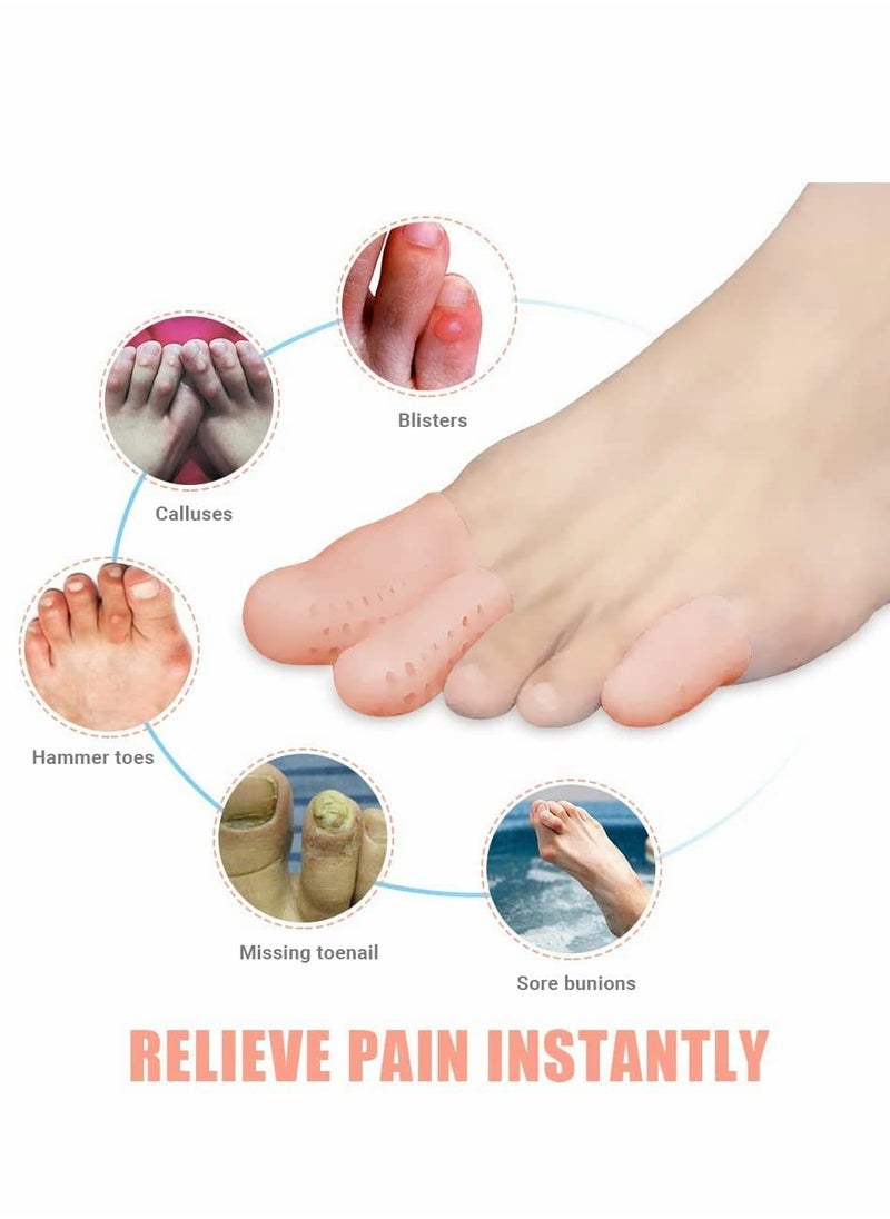 Generic Silicone Gel Toe Caps - 12 Pcs Breathable Bunion Pads & Cushion Sleeves for Big Toe Protection Against Ingrown Toenails, Corns, Calluses & Blisters  - Image 4