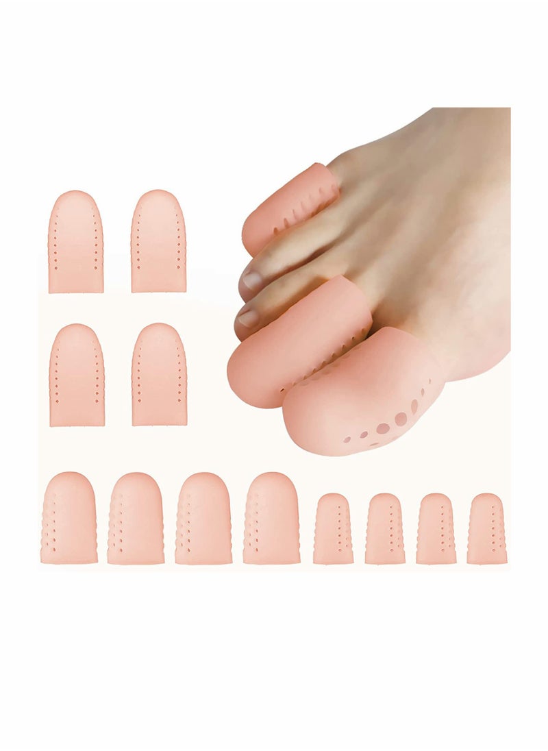 Generic Silicone Gel Toe Caps - 12 Pcs Breathable Bunion Pads & Cushion Sleeves for Big Toe Protection Against Ingrown Toenails, Corns, Calluses & Blisters  - Image 1