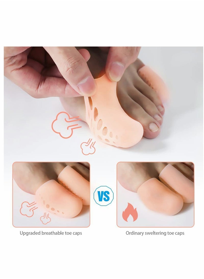 Generic Silicone Gel Toe Caps - 12 Pcs Breathable Bunion Pads & Cushion Sleeves for Big Toe Protection Against Ingrown Toenails, Corns, Calluses & Blisters  - Image 3