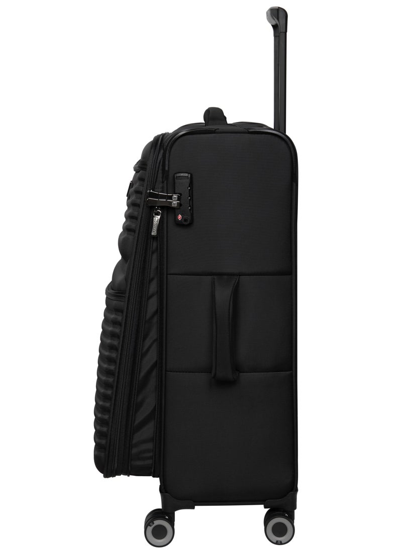 it Luggage it luggage UPPER LITE Precursor, Unisex Polyester Material Soft Case Luggage, 8x360 degree Spinner Wheels, Expandable Trolley Bag, Telescopic Handle, TSA lock, 12-2883B08, Size Medium, Color Black  - Image 2