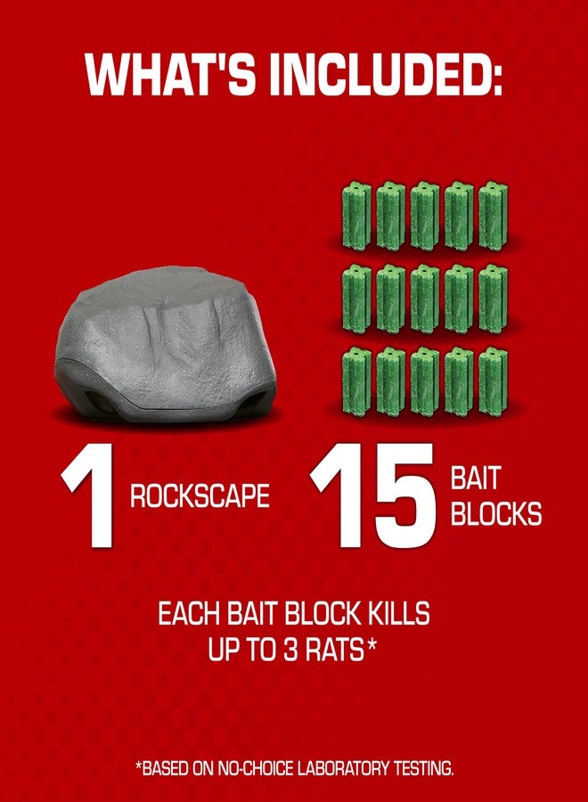 Tomcat Rockscape Bait Station: Rat and Mouse Killer, Discreetly Place Outdoors, Refillable, Kid and Dog Resistant - Image 2