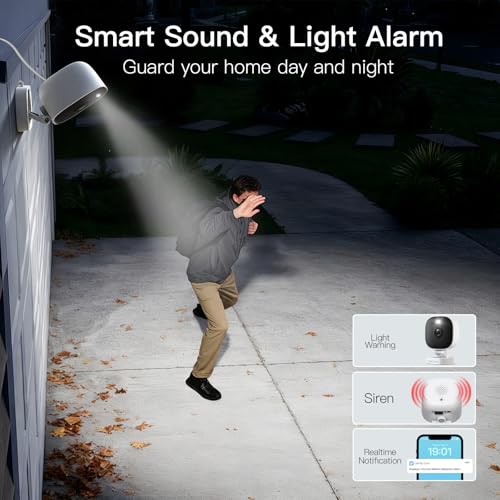Vimtag Security Camera Outdoor 2.5K, 2.4G/5G Smart Wi-Fi Cameras for Home Security with Color Night Vision, Motion Activated Spotlight/Siren, IP66,2-Way Audio, Support Cloud/512G SD Card Storage,Wired - Image 4