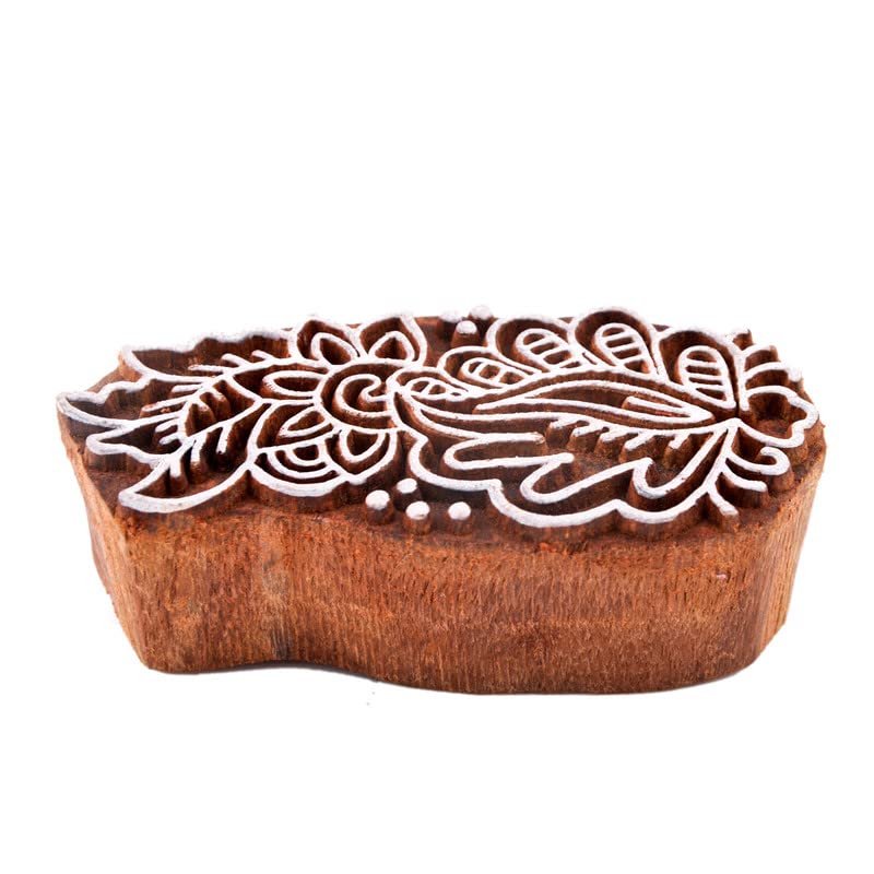 Hashcart Hand-Carved Wooden Baren/Motif Printing Block for Artistic Design On Saree Border/Painting (Set of 10) - Image 4