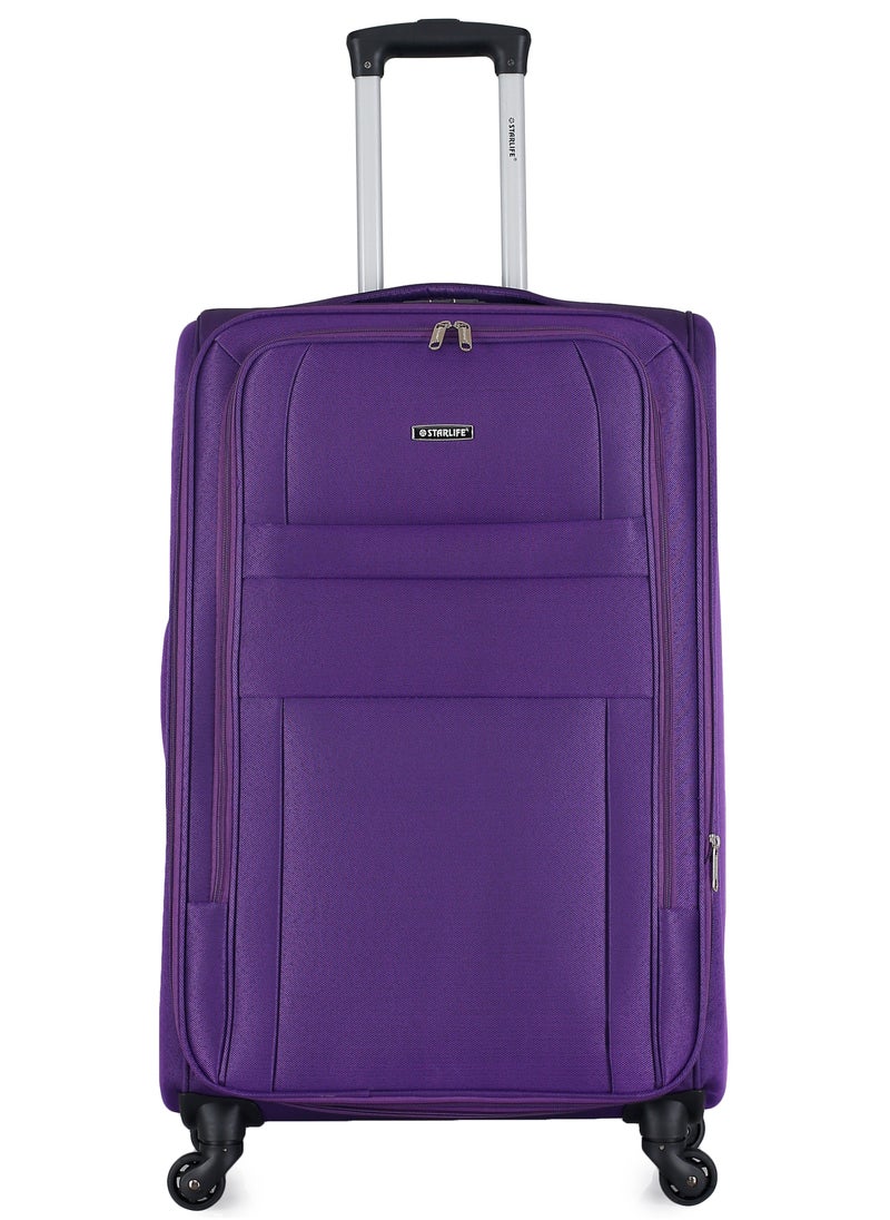 STARLIFE - Set of 3 Light Weight Polyester Trolley Luggage With Number Lock 20,24,28 Inches - Image 1