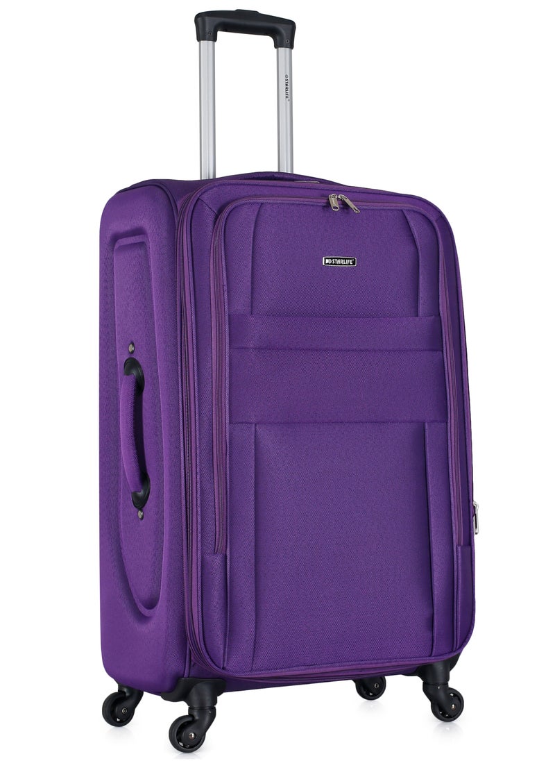 STARLIFE - Set of 3 Light Weight Polyester Trolley Luggage With Number Lock 20,24,28 Inches - Image 1