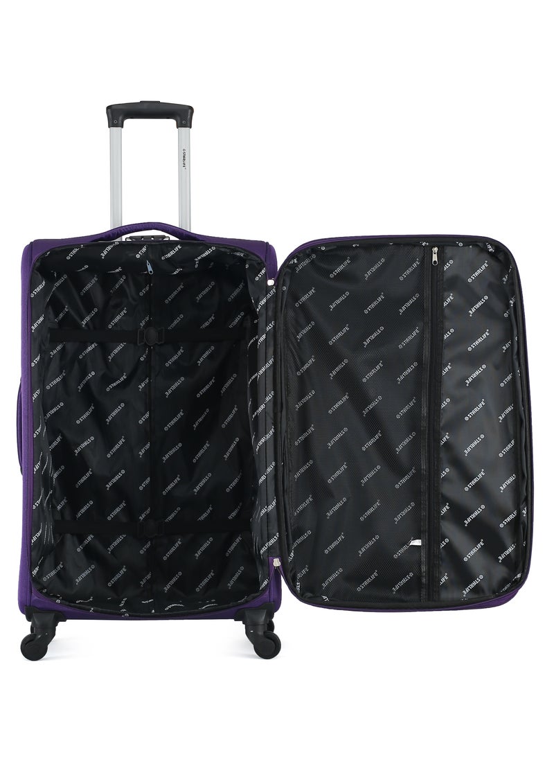 STARLIFE - Set of 3 Light Weight Polyester Trolley Luggage With Number Lock 20,24,28 Inches - Image 1