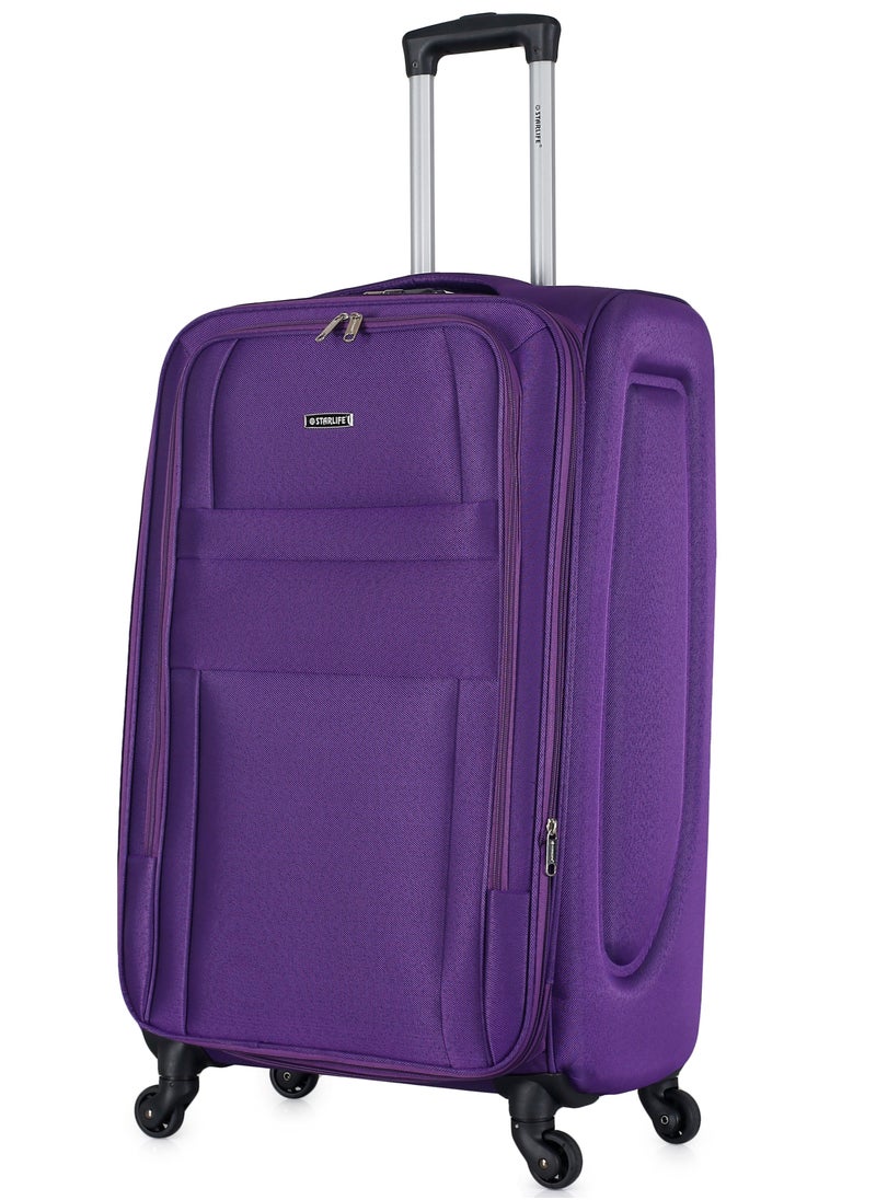 STARLIFE - Set of 3 Light Weight Polyester Trolley Luggage With Number Lock 20,24,28 Inches - Image 1