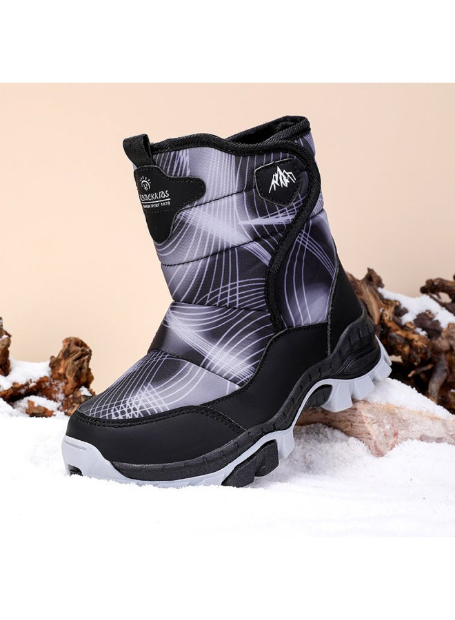 Girls' Snow Boots 205 Winter New High-top Cotton-padded Thickened Warm Boots For Older Boys And Girls