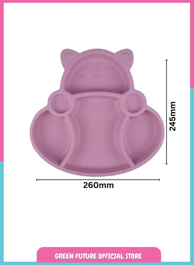 Little Angel Children Plate Dinner Compartment Plate Set - Purple - Image 2