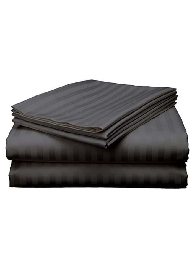 Hotel Collection HOTEL COLLECTION Stripe DARK GREY Double Fitted Sheet 150x200 cm with 2 Pillow Cases  - Image 4