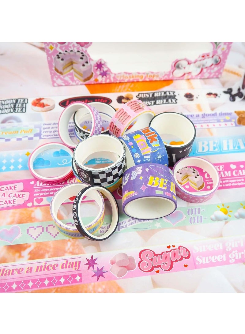 SOLARAE Washi Tape Set - 20 Rolls, Kawaii Aesthetic Decorative Masking Tape Sets for Scrapbook, Kids DIY Crafts Gift Wrapping Bullet Journals - Image 2
