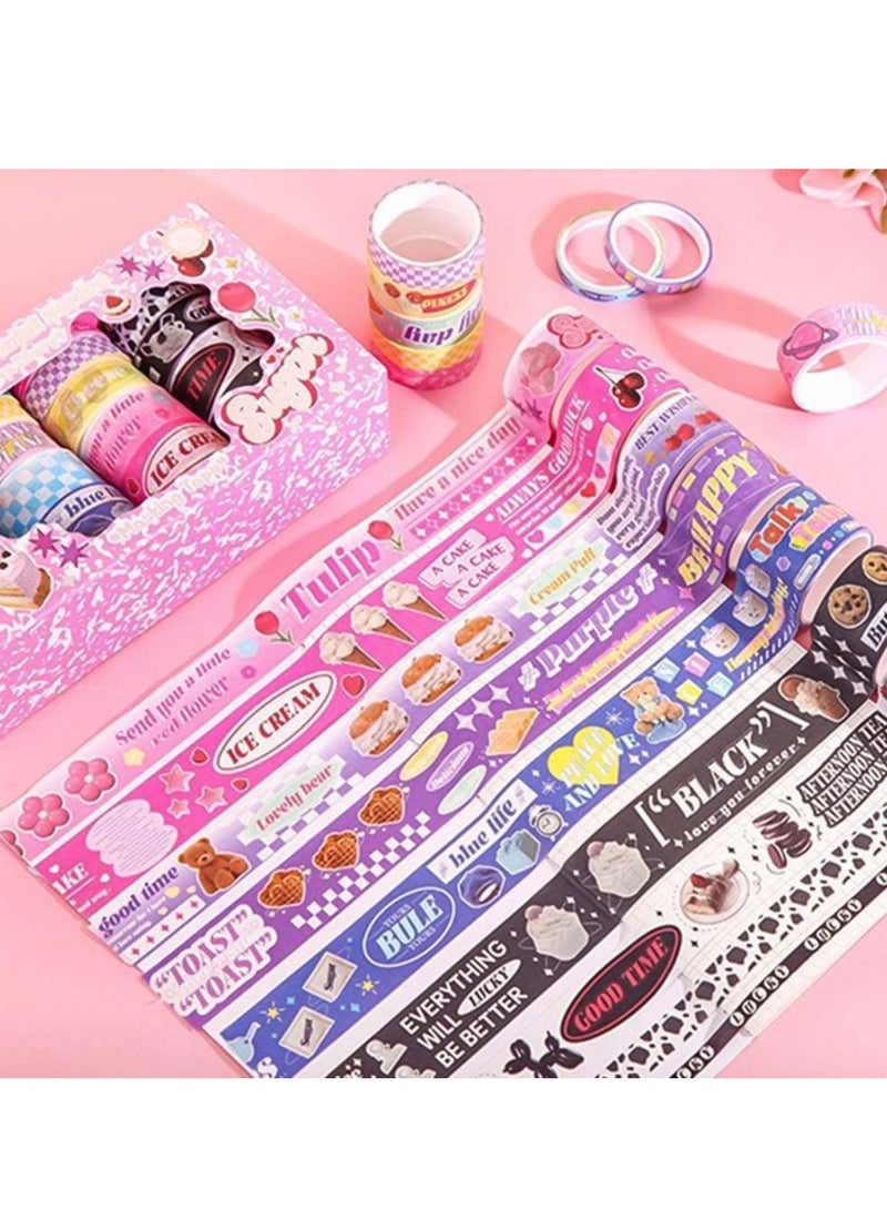SOLARAE Washi Tape Set - 20 Rolls, Kawaii Aesthetic Decorative Masking Tape Sets for Scrapbook, Kids DIY Crafts Gift Wrapping Bullet Journals - Image 4
