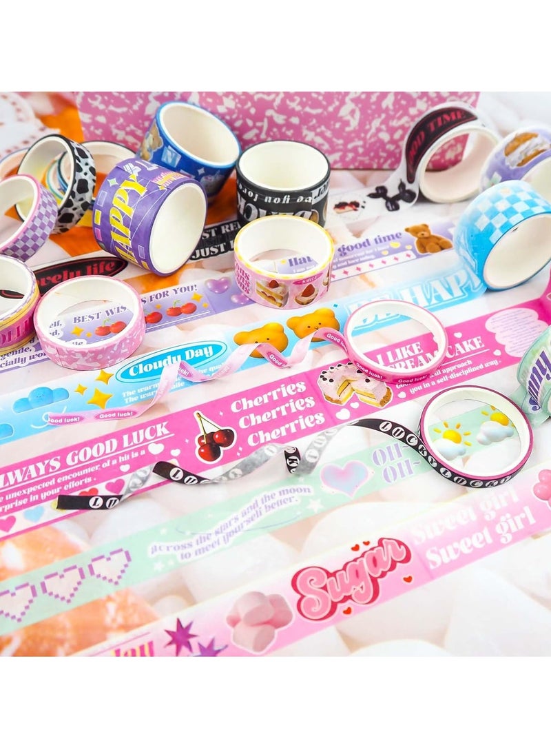SOLARAE Washi Tape Set - 20 Rolls, Kawaii Aesthetic Decorative Masking Tape Sets for Scrapbook, Kids DIY Crafts Gift Wrapping Bullet Journals - Image 5