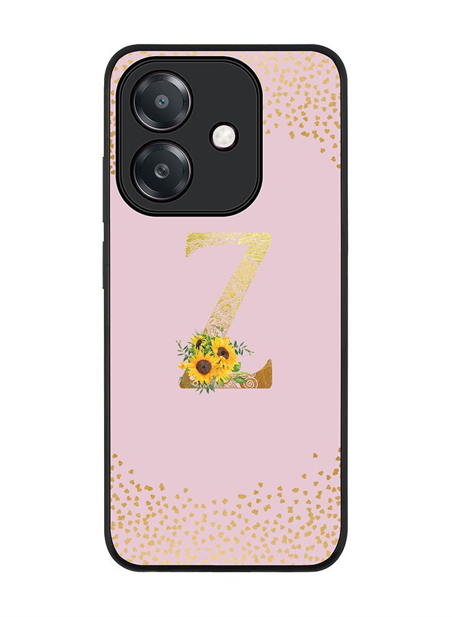 Stylizedd For Oppo A5i Case,Slim fit Camera Protection, Shockproof Thin Phone cover  - Custom Floral Monogram - Z  (Pink )