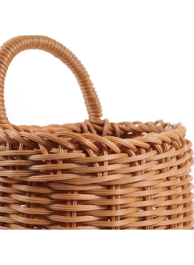 Cabilock Wicker Basket Flower Pots Outdoor Hanging Basket Door Hanging Basket Wall Decoration Kitchen Storage Basket Flower Hanging Basket Wall Hanging Fruit Basket - Image 3