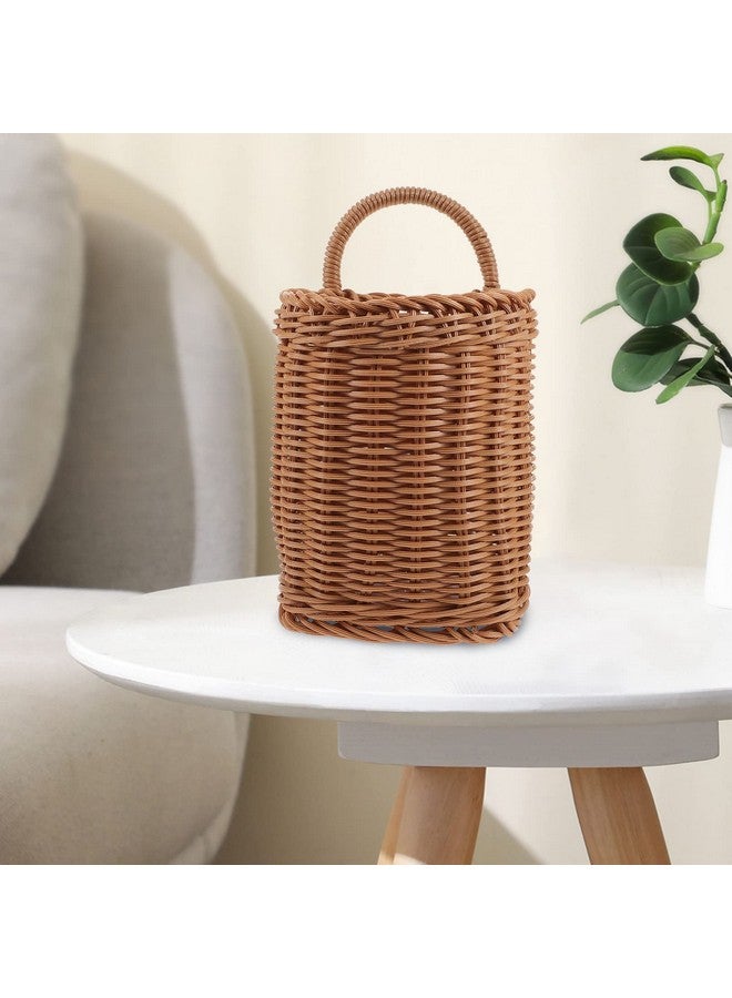 Cabilock Wicker Basket Flower Pots Outdoor Hanging Basket Door Hanging Basket Wall Decoration Kitchen Storage Basket Flower Hanging Basket Wall Hanging Fruit Basket - Image 5