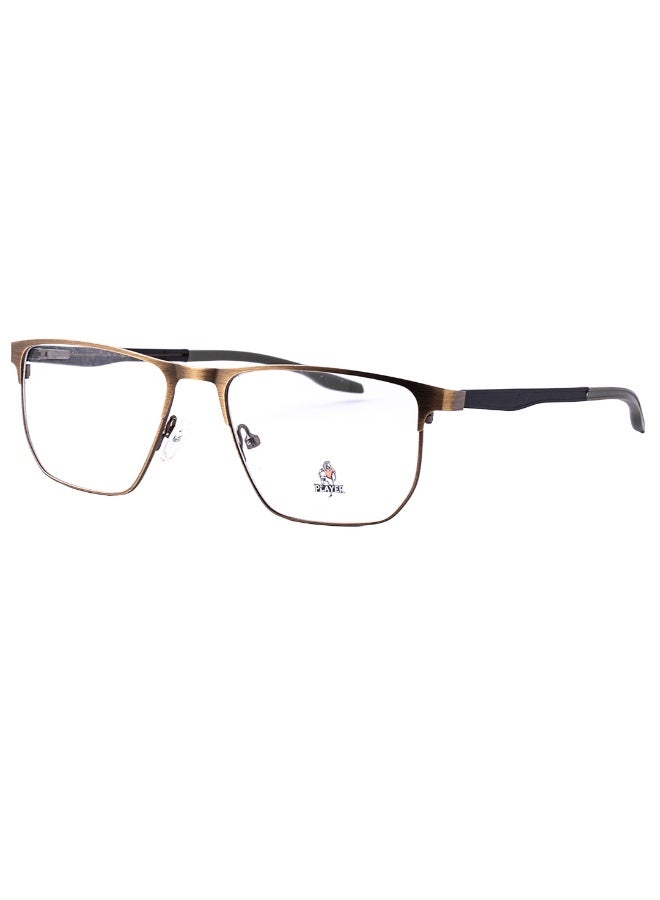 Player Clear rectangular eyeglasses frame with a full metal rim – available in distinctive colors, non-prescription for men – with original case and cleaning cloth. - Image 1
