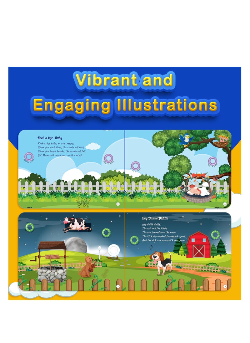 Kiddale - Pack of 4 Musical Rhymes Book- 8 Classical and 16 Rhymes each for Farm, Aquatic Animals & Birds|Interactive Touch n Play Sound Book|Best Musical Gift for 1-3 Years - Image 1