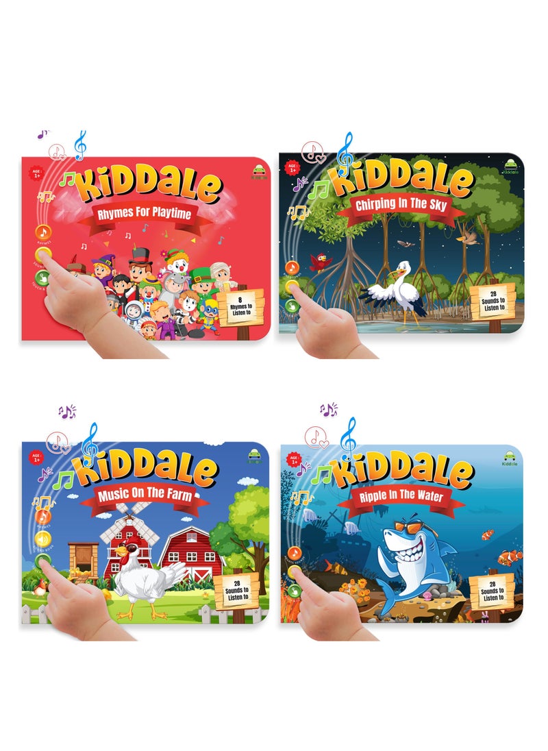 Kiddale - Pack of 4 Musical Rhymes Book- 8 Classical and 16 Rhymes each for Farm, Aquatic Animals & Birds|Interactive Touch n Play Sound Book|Best Musical Gift for 1-3 Years - Image 1