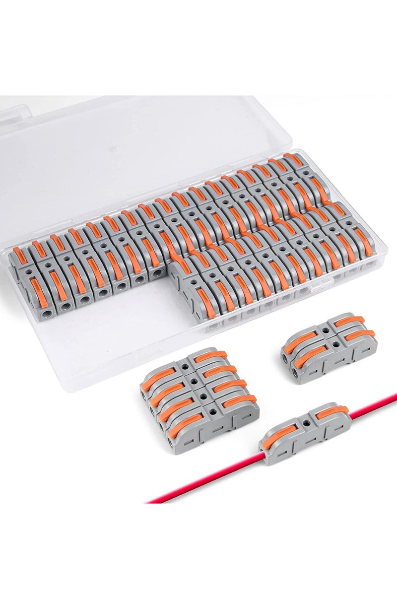 34PCS Lever Wire Connectors, SPL-1 Electrical Connectors, Compact Wire Connector into 2/3/4/5/6 Way Cable Connectors, Terminals Blocks for Circuit Inline 28-12 AWG, Flame Retardant PA/PC - Image 2