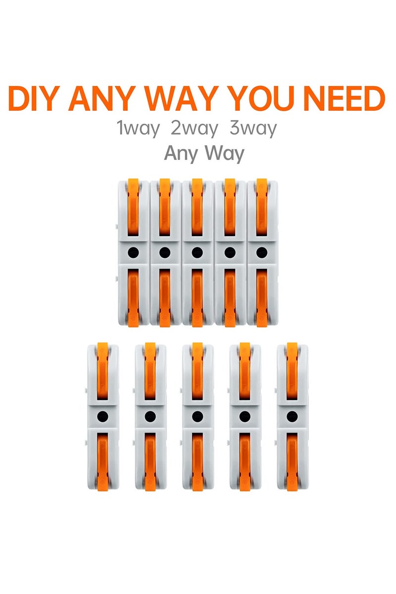 34PCS Lever Wire Connectors, SPL-1 Electrical Connectors, Compact Wire Connector into 2/3/4/5/6 Way Cable Connectors, Terminals Blocks for Circuit Inline 28-12 AWG, Flame Retardant PA/PC - Image 4