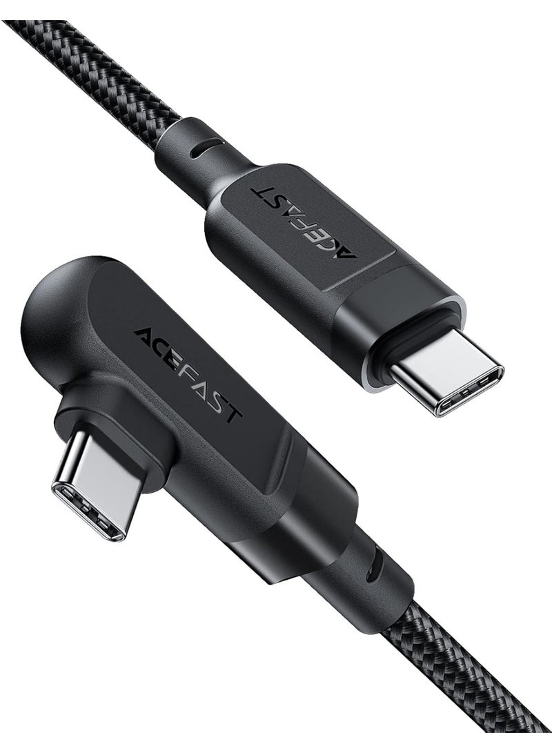 ACEFAST C5-03 - USB-C To USB-C Plug, Fast Charging And Data Transmittion Cable (100W - 5A - 2M), Right Angled, Aluminum Alloy, Compatible With Laptop, Mobile, Macbook, Samsung, Huawei - Black - Image 1