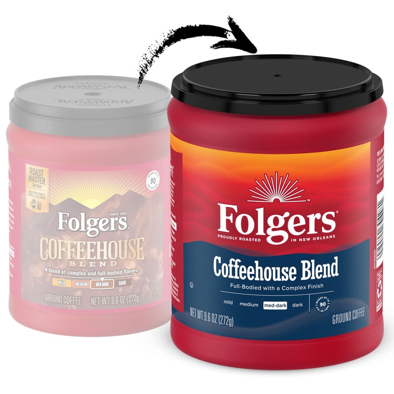 Folgers Coffeehouse Blend Ground Coffee, Medium-Dark Roast, 9.6 Ounces - Image 2
