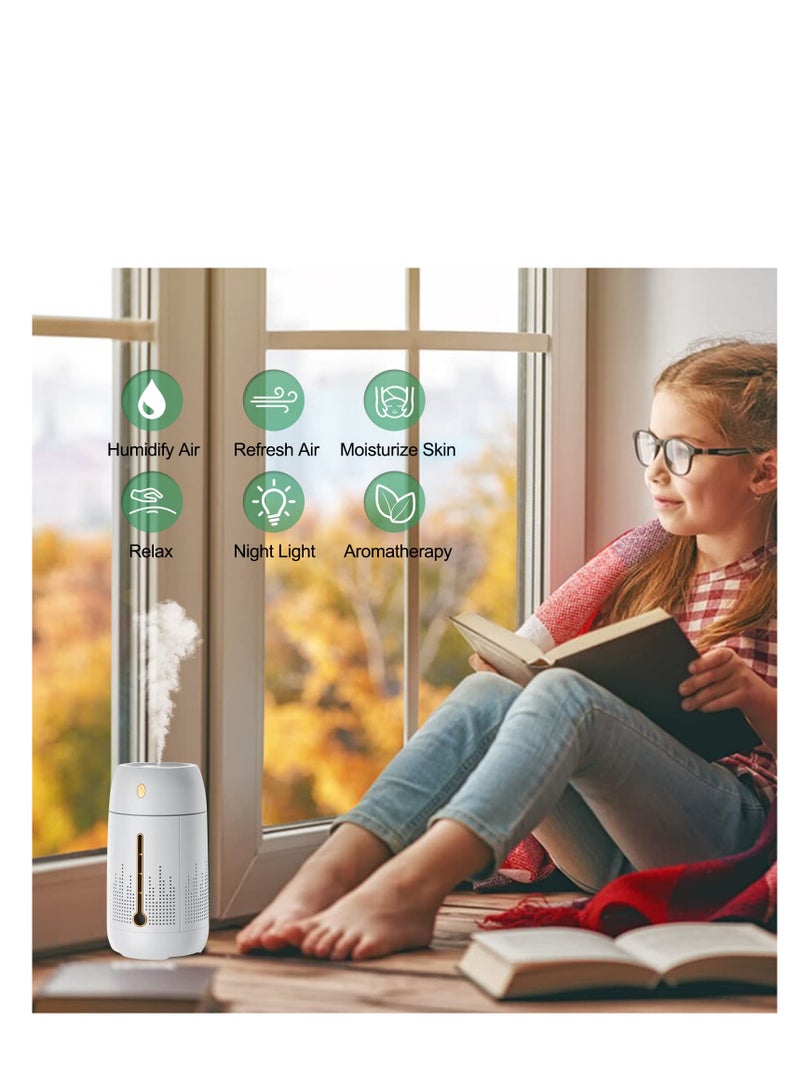SYOSI Humidifiers 1.2L, Mist Humidifiers, Ultra Quiet Air Humidifier with 7 Colors Night Light, 2 Fog Mode, USB Desktop Humidifier Waterless Auto Shut-Off for Home Bedroom Office (White)  - Image 2