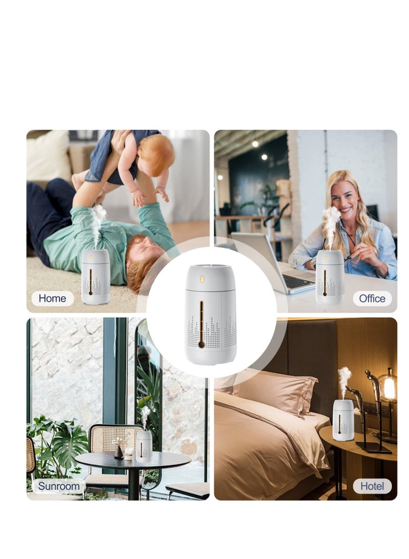 SYOSI Humidifiers 1.2L, Mist Humidifiers, Ultra Quiet Air Humidifier with 7 Colors Night Light, 2 Fog Mode, USB Desktop Humidifier Waterless Auto Shut-Off for Home Bedroom Office (White)  - Image 5