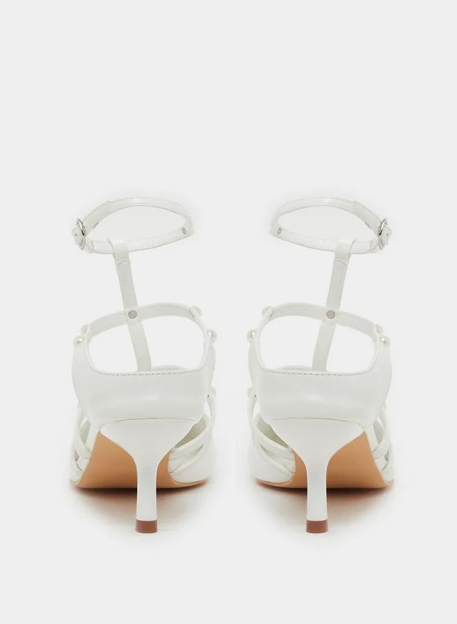 Styli Styli Faux Pearl Embellished Pointed To Shoes