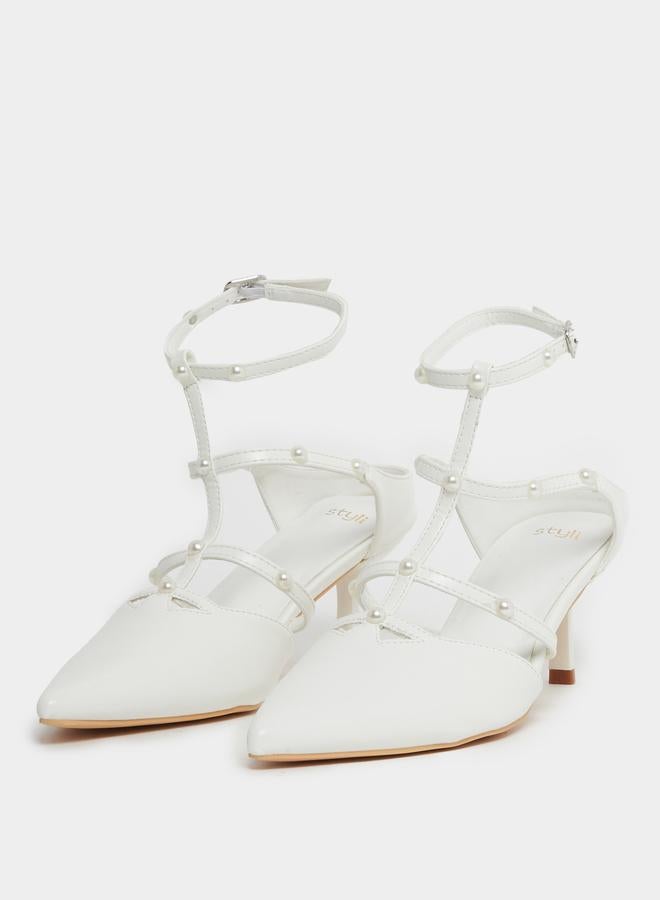 ستايلي حذاء ستيلى مدبب مزين باللؤلؤ الصناعي - Image 3