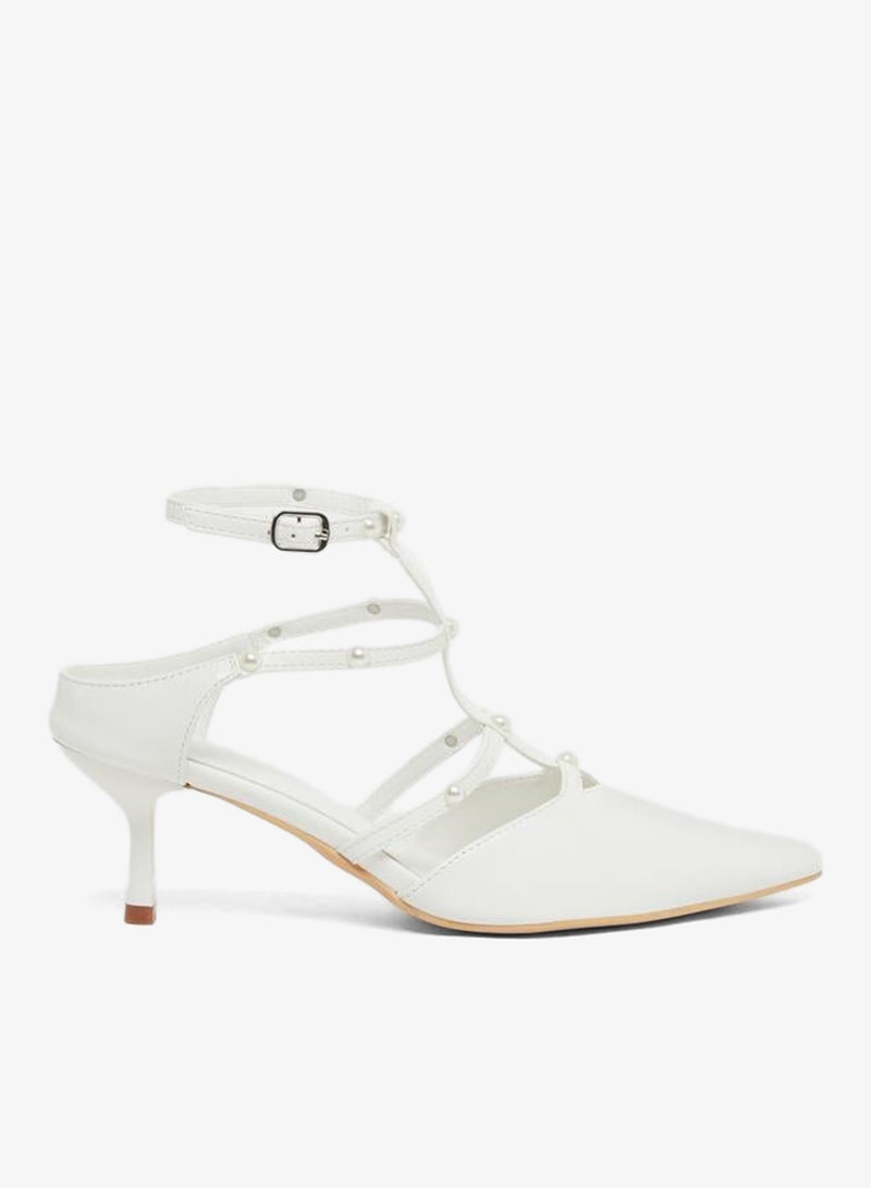 Styli Faux Pearl Embellished Pointed To Shoes - Image 2