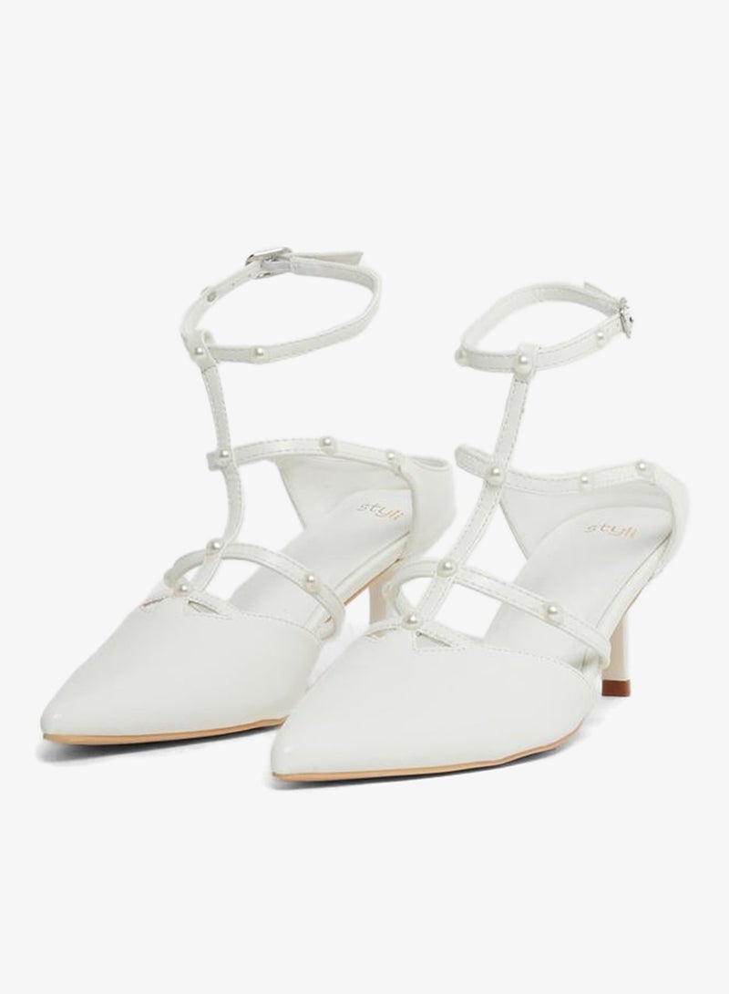 Styli Faux Pearl Embellished Pointed To Shoes - Image 3