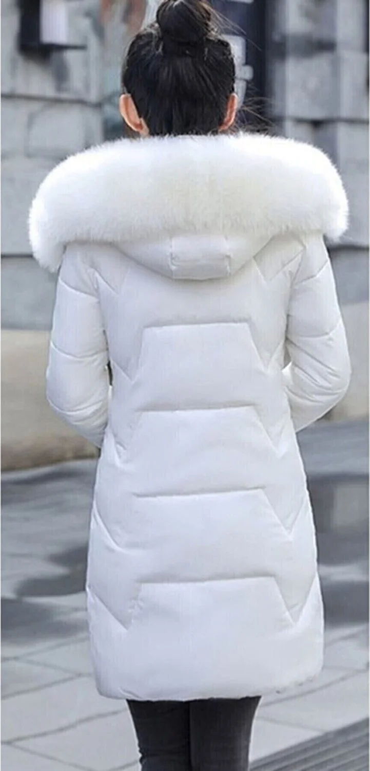 باربورا Daily Winter Hooded Furry Women's Puffer Jacket BT331WHITE6