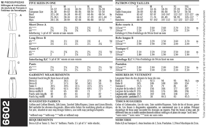 New Look 6602 Easy Collection Misses Dresses Sewing Pattern - Sizes A (S-M-L-XL-XXL) - Image 3