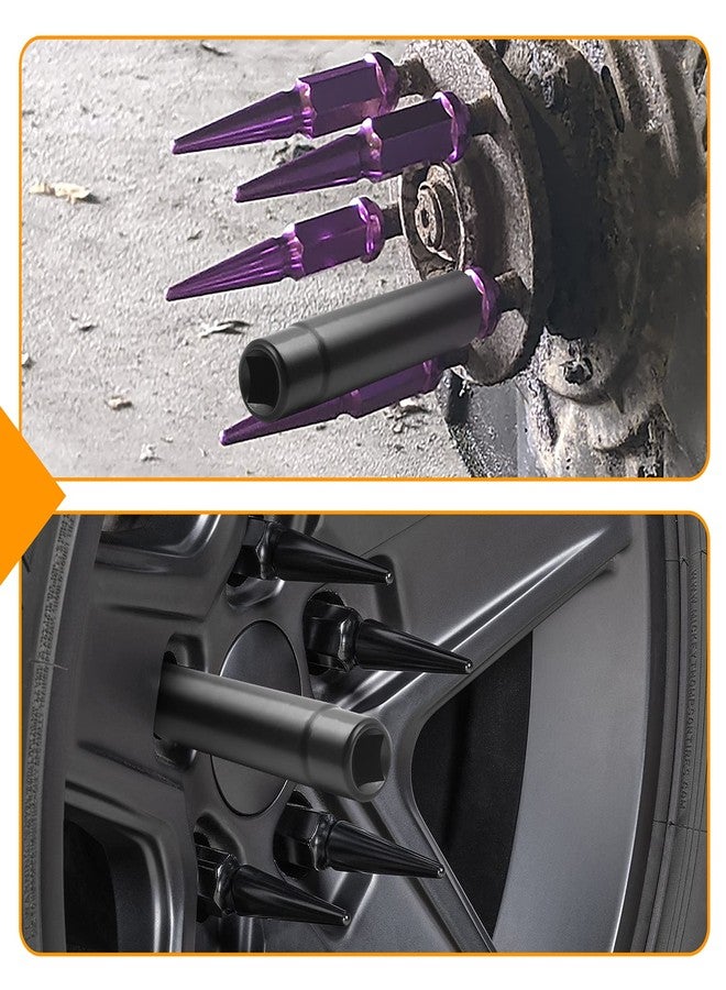 MIKKUPPA Spiked Lug Nuts Key - Soild Socket with 19mm Hex, Universal Spike Lug nuts Socket Key Replacement Tool for M14x1.5, M14x2.0, 9/16-18, 1/2-20, M12x1.5, M12x1.25 One-Piece Spiked Lug Nut - Image 5