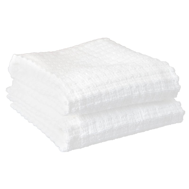 Ritz Royale collection 100% combed Terry cotton  Highly Absorbent  Oversized  Kitchen Towel Set  28 x 18  2-Pack  Solid White