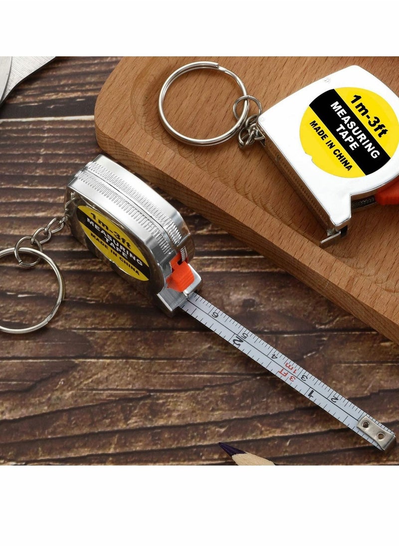 Excefore - Tape Measure Keychains, 12 Pcs 1.57 Inch Mini Tape Measure Keychain Functional Small Pocket Retractable Measuring Tape with Stable Slide Lock - Image 1