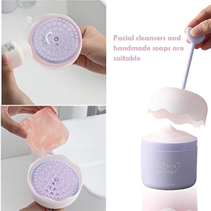 Loyanger Face Wash Foam Maker, Facial Cleanser Foam Cup Froth Whip Bubble Maker Skin Care Face Wash Foamer, Deep Skincare Cleaner Tools, for Home Travel(COLOR:blue) - Image 5