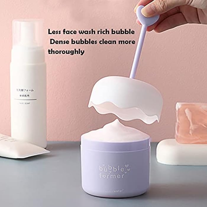 Loyanger Face Wash Foam Maker, Facial Cleanser Foam Cup Froth Whip Bubble Maker Skin Care Face Wash Foamer, Deep Skincare Cleaner Tools, for Home Travel(COLOR:blue) - Image 4