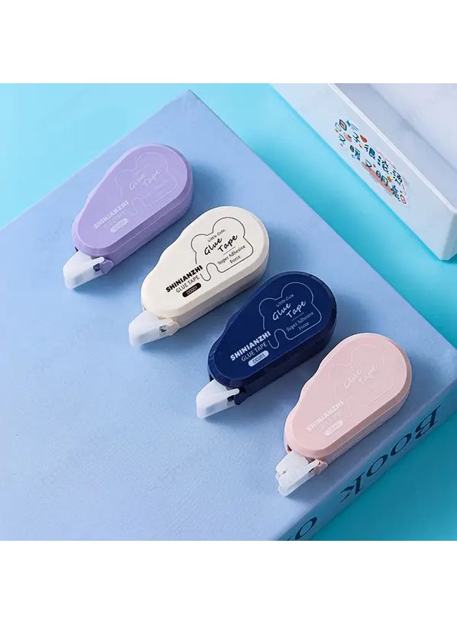 4 Pcs Double Sided Tape Roller Set Purple White Blue Pink For Scrapbooking Crafts - Image 1