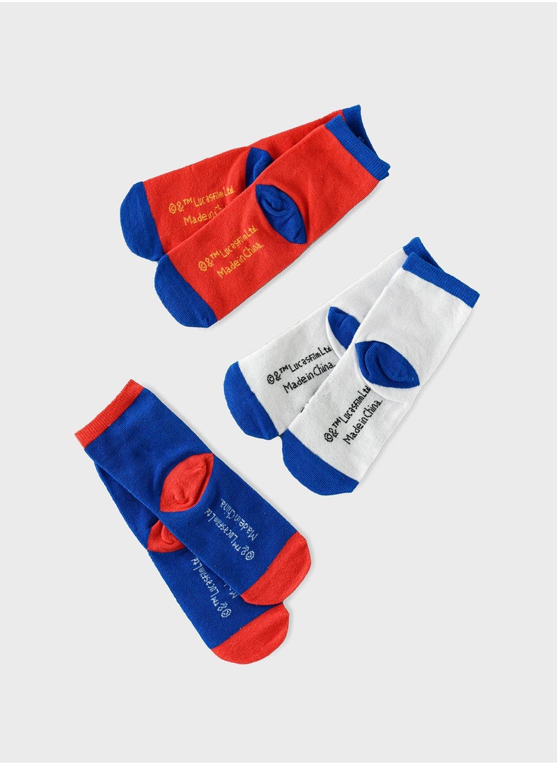 Disney - Kids 3 Pack Star Wars Crew Socks - Image 1