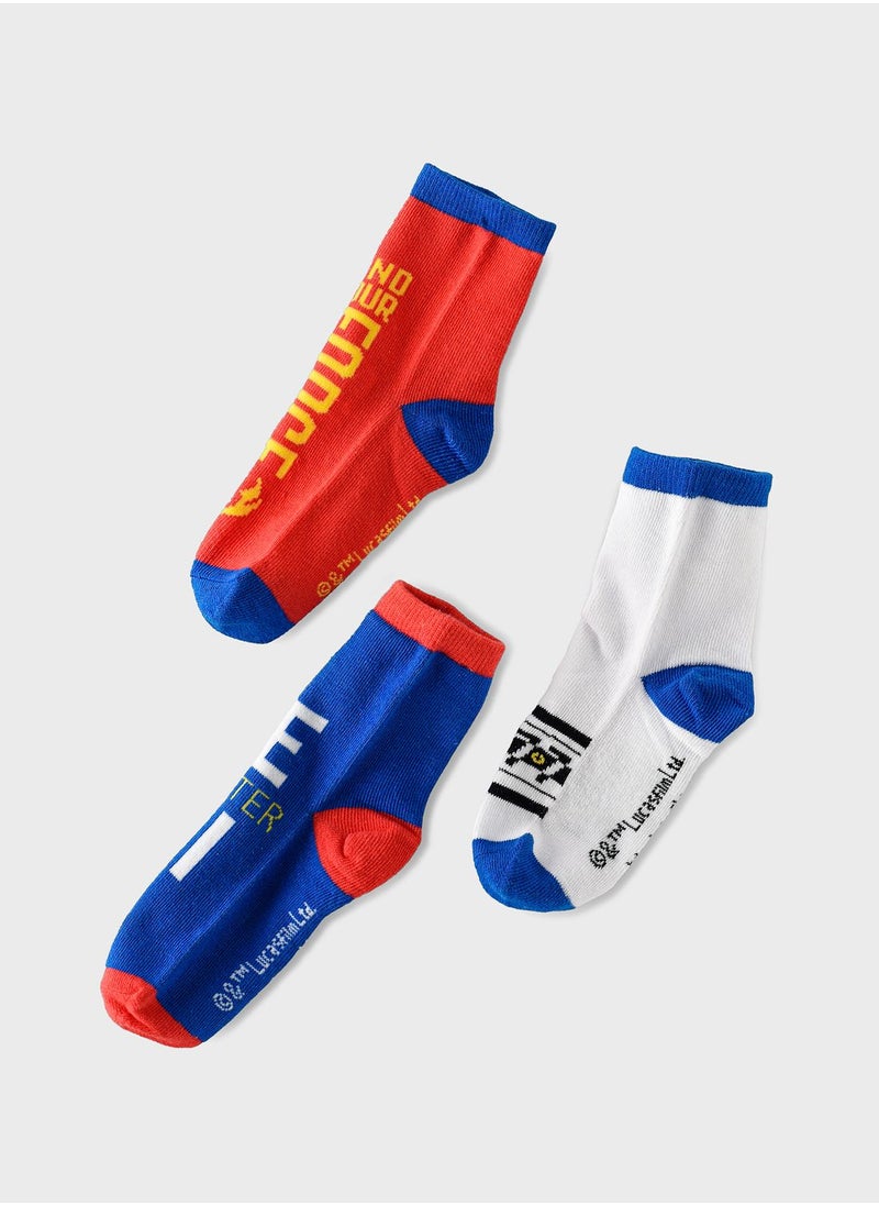 Disney - Kids 3 Pack Star Wars Crew Socks - Image 1