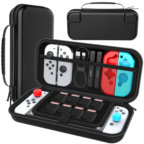 HEYSTOP Carry Case Compatible with Nintendo Switch & Nintendo Switch OLED Model 2021, Portable Travel Carry Case for Accessories and Console, Black - Image 1