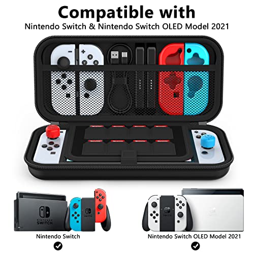 HEYSTOP Carry Case Compatible with Nintendo Switch & Nintendo Switch OLED Model 2021, Portable Travel Carry Case for Accessories and Console, Black - Image 2