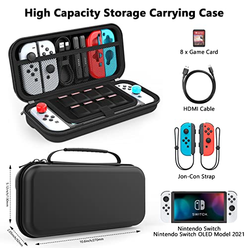 HEYSTOP Carry Case Compatible with Nintendo Switch & Nintendo Switch OLED Model 2021, Portable Travel Carry Case for Accessories and Console, Black - Image 3