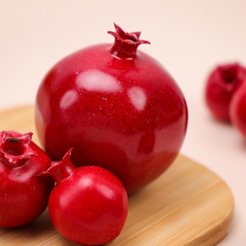 Gresorth 15 PCS Artificial Pomegranate Decoration Fake Fruit Model Realistic Lifelike Vegetable Display for New Year Garden Restaurant - Image 5