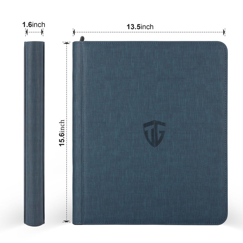 TCGUARD Toploader Binder,Holds 216 Toploaders,9 Pocket Top Loader Binder with Sleeves for 3"x4" Rigid Toploaders Hard Cases,Top loader Binders for TCG, MTG Card Binder, Trading Cards Binder(Dark Blue) - Image 5