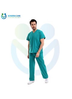 ACNORIA CARE Men's Medical Scrubs Consisting Of Two Pieces A Blouse And Pants, 35% Cotton 65% Polyester Turquoise Green Color - Size XL- From Acnoria Care  - Image 4