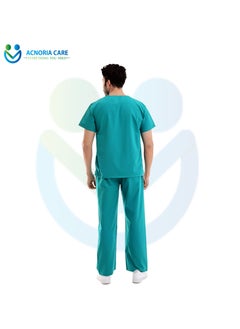 ACNORIA CARE Men's Medical Scrubs Consisting Of Two Pieces A Blouse And Pants, 35% Cotton 65% Polyester Turquoise Green Color - Size XL- From Acnoria Care  - Image 2